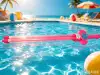 Pink double-tube water cannon, a large-capacity outdoor water play toy, a perfect water fight tool for parents and children Specification image